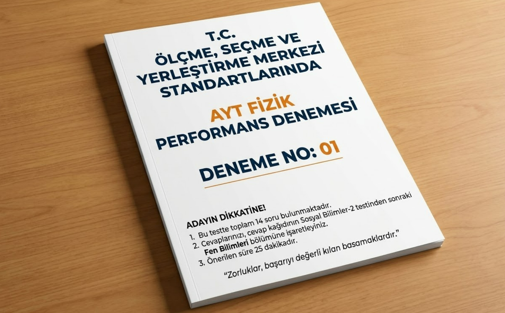 AYT FİZİK DENEME SINAVI - 01